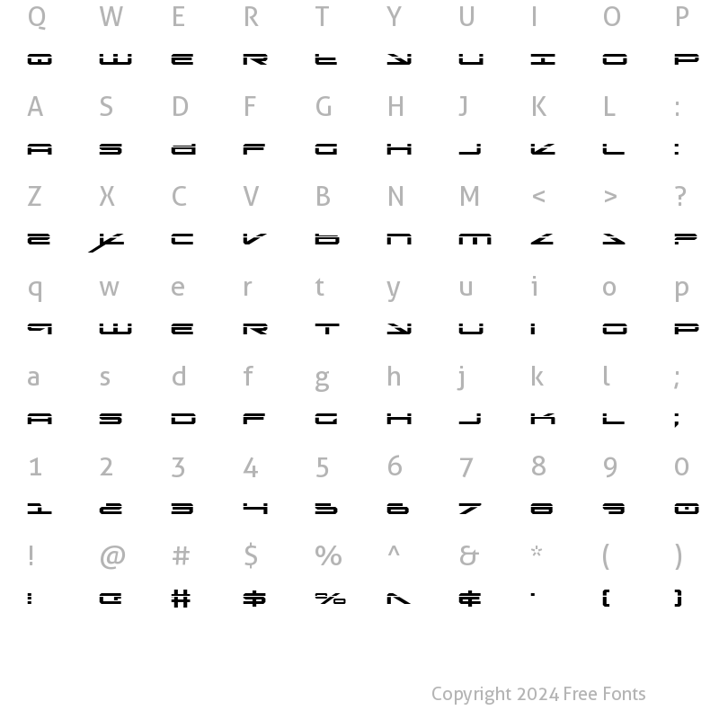 Character Map of Oramac Laser Laser