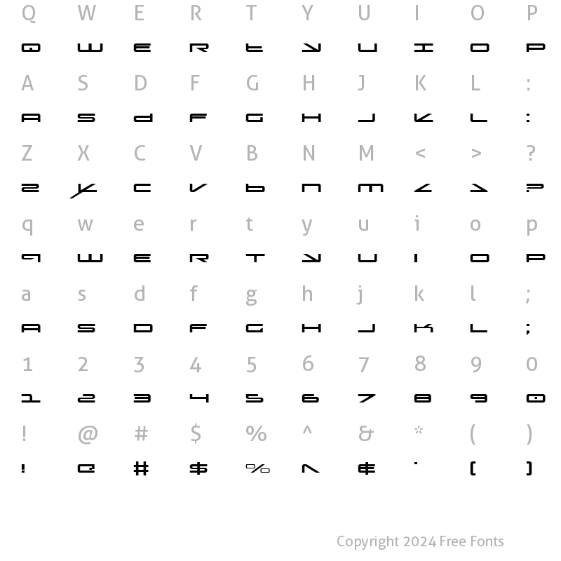 Character Map of Oramac Light Light