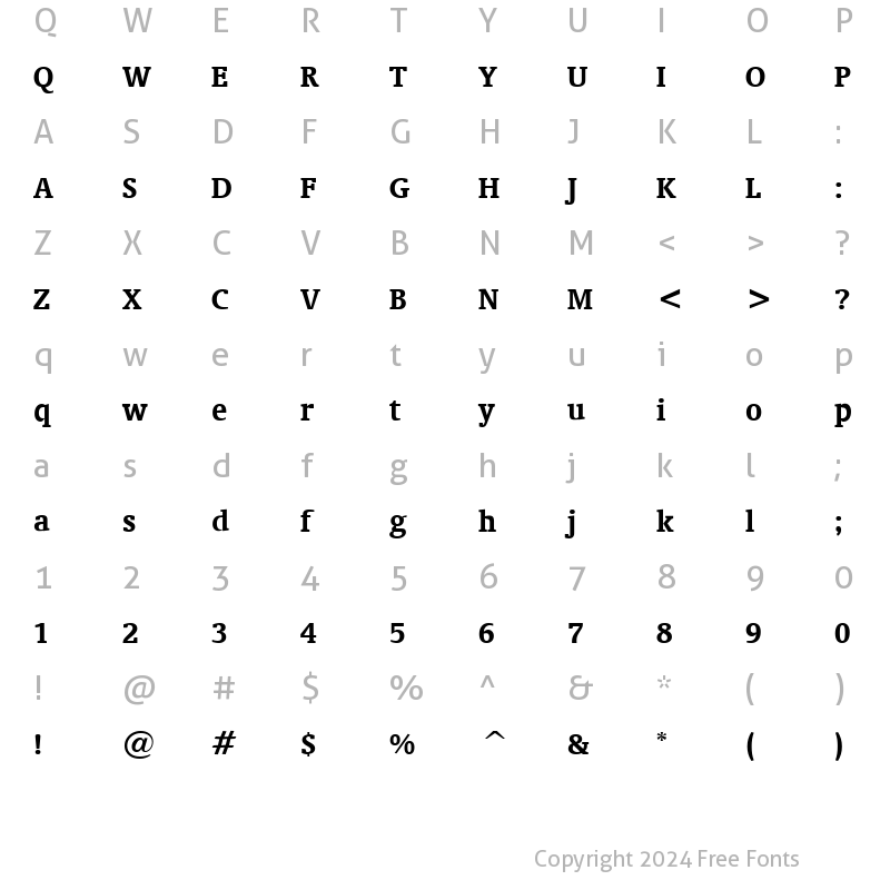 Character Map of Oranda BT Bold