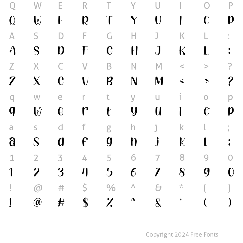 Character Map of Orange Slices Regular