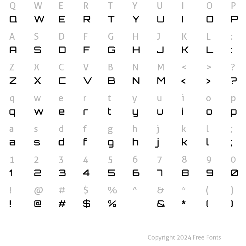 Character Map of Orbitron Medium