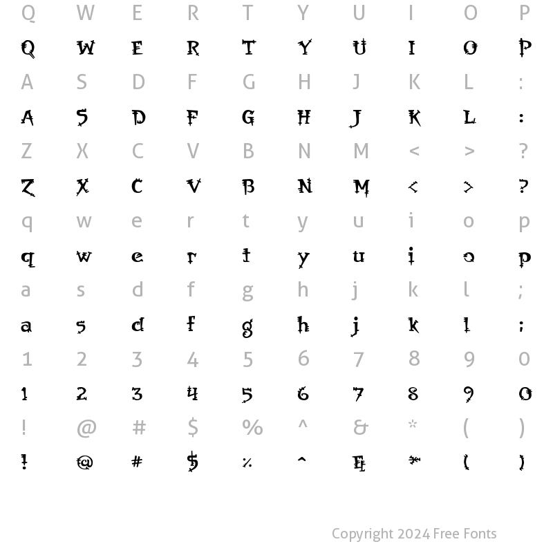 Character Map of Orbus Multiserif Regular