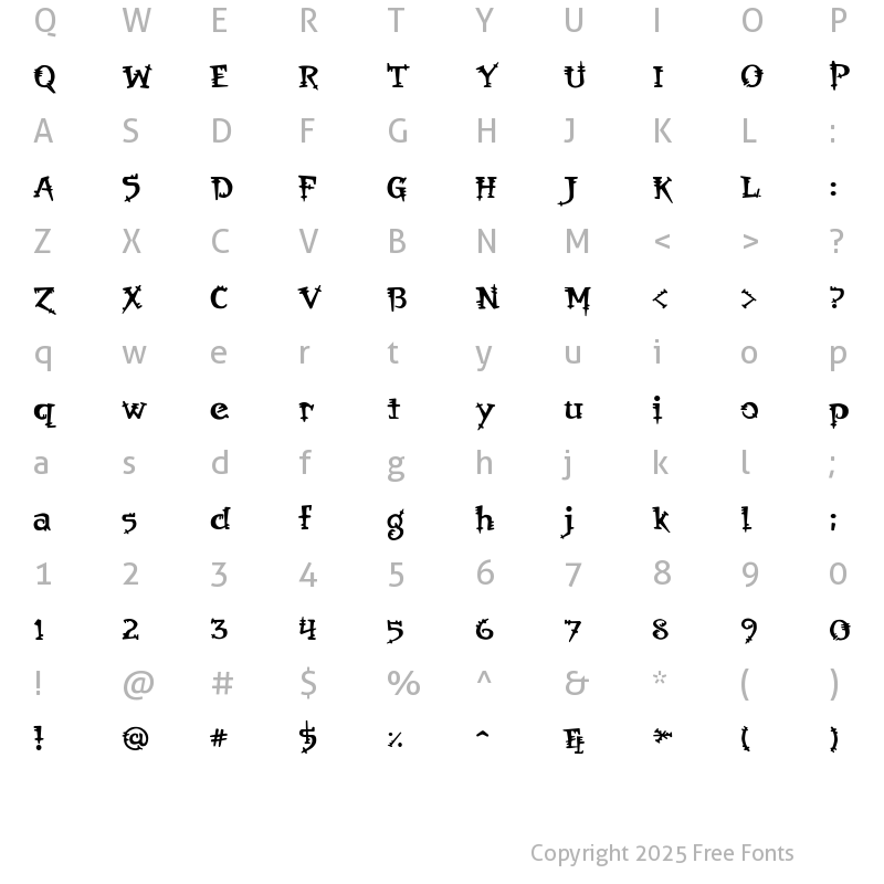 Character Map of Orbus Regular