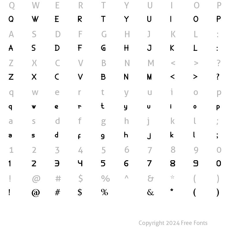 Character Map of Orcef Bold