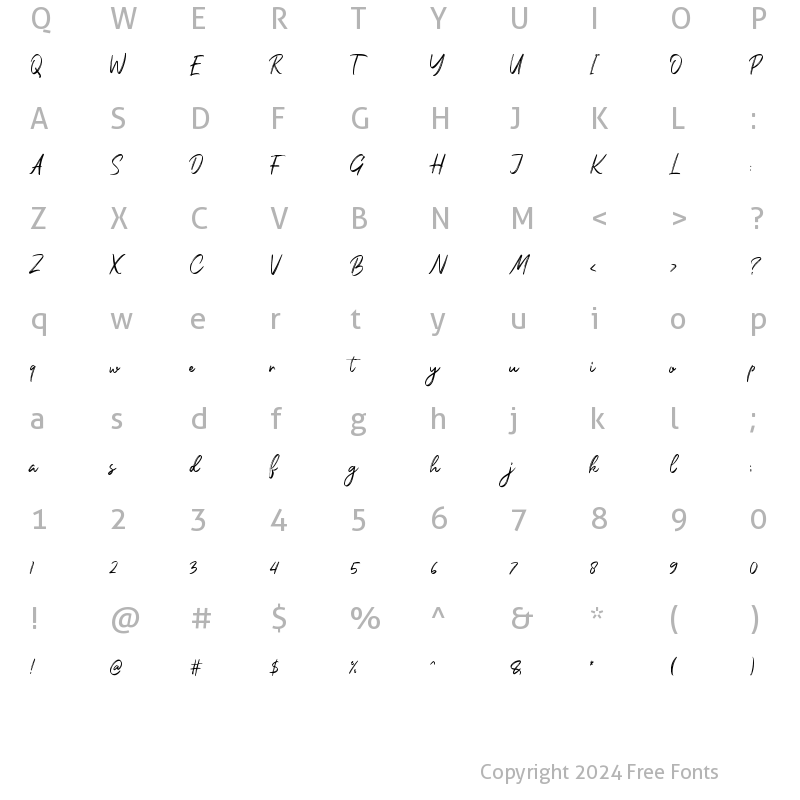 Character Map of Orchide Regular