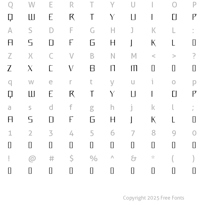 Character Map of Orchidee Light