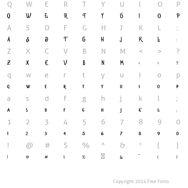 Character Map of Oregon Rough