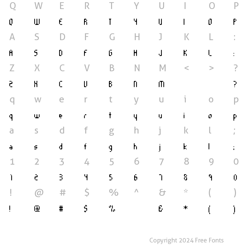 Character Map of Orgasmia Regular