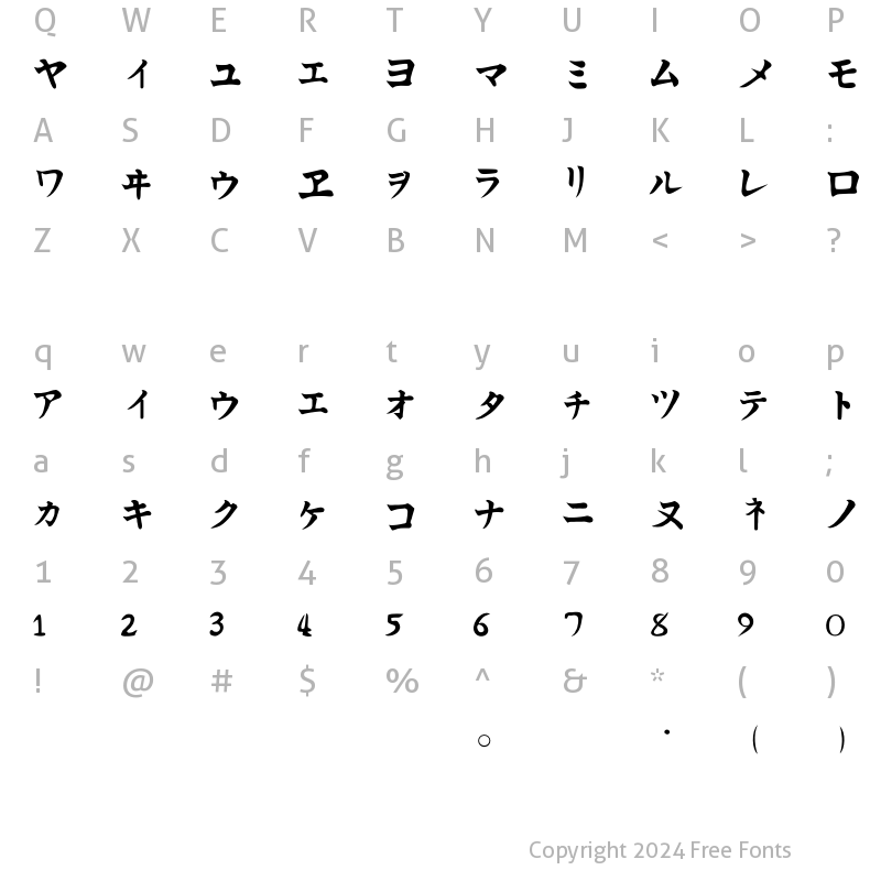 Character Map of Orient Regular