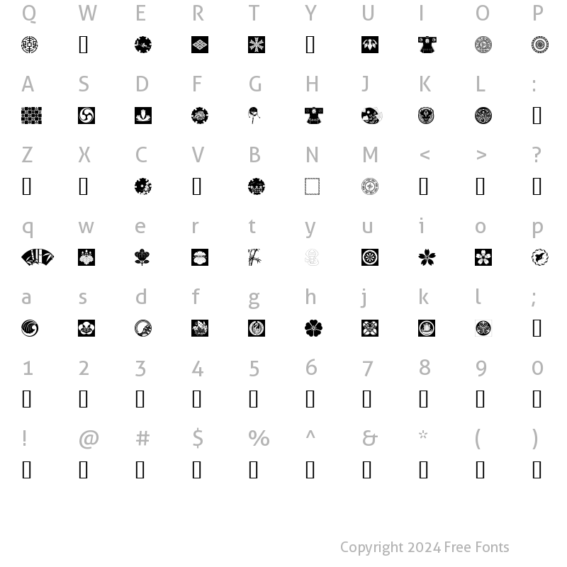 Character Map of OrientalDesign Regular