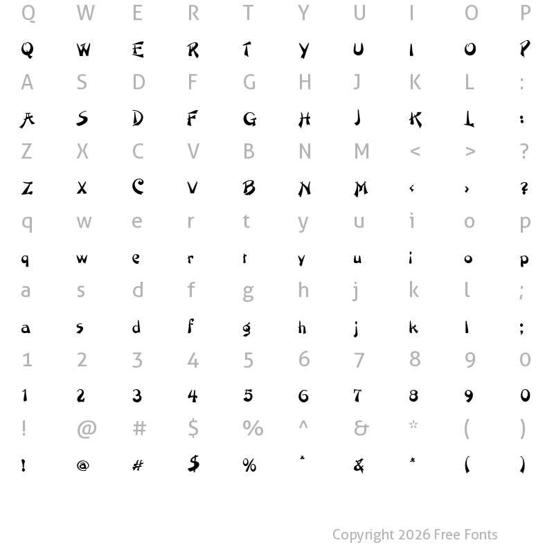 Character Map of OrientNouveau Regular