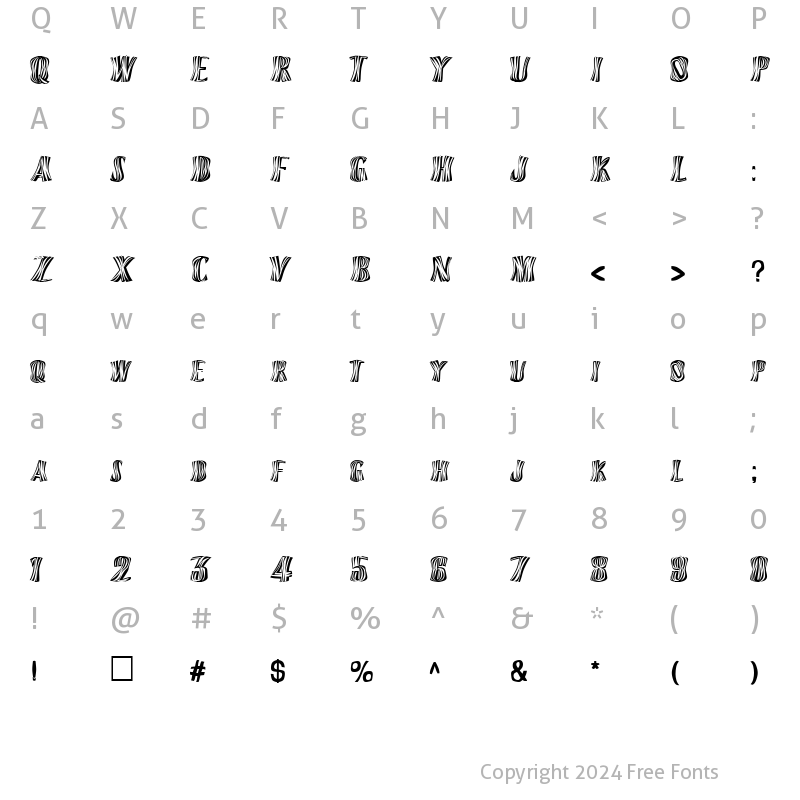 Character Map of Orinoco Regular