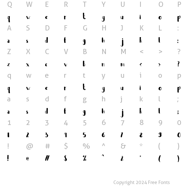 Character Map of Orlaf Regular