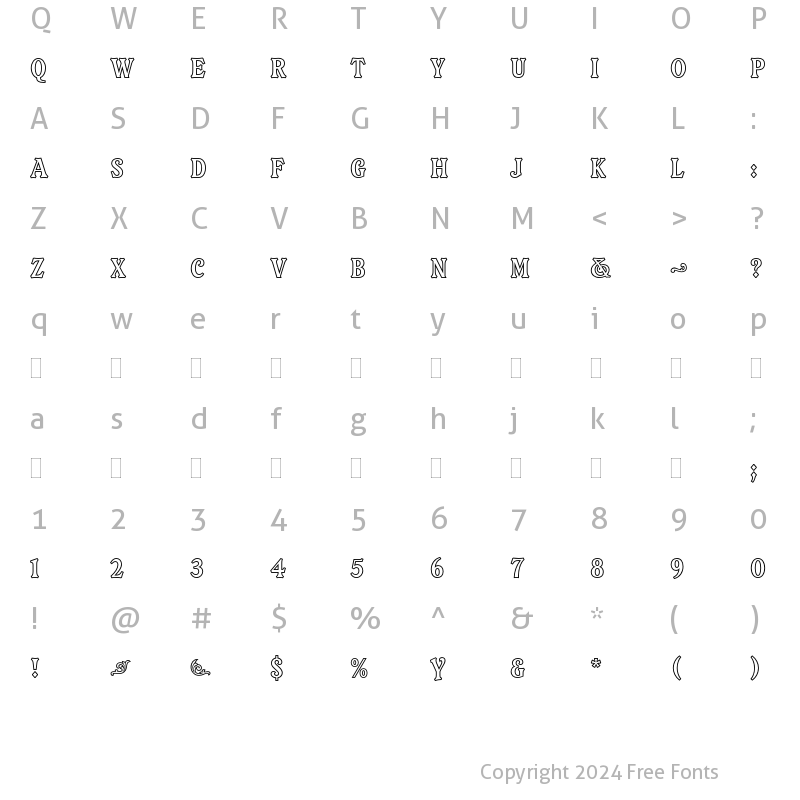 Character Map of Orlando Plain Regular