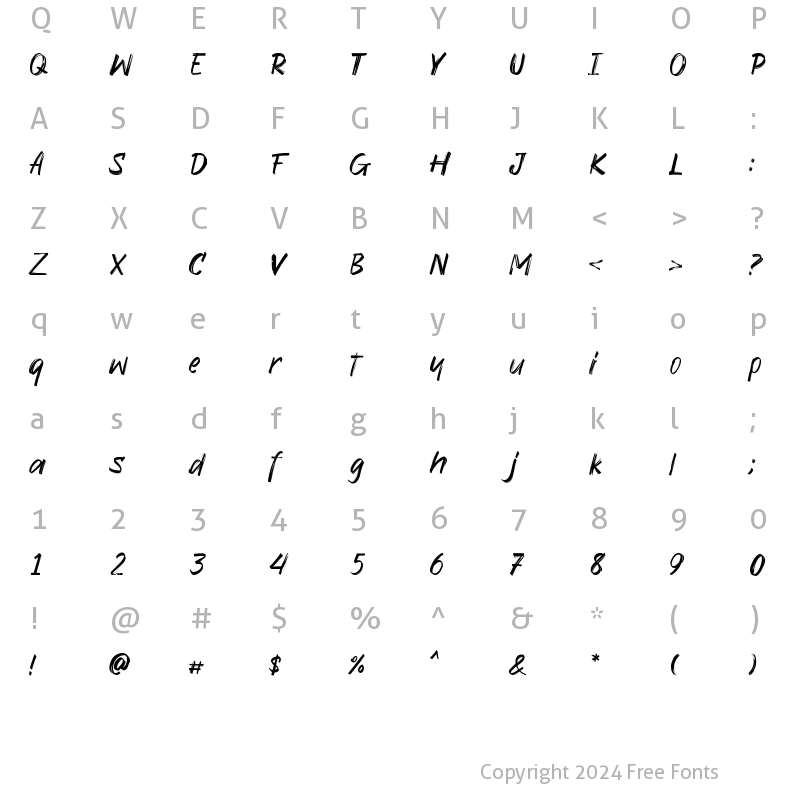 Character Map of Orleymore Demo Regular