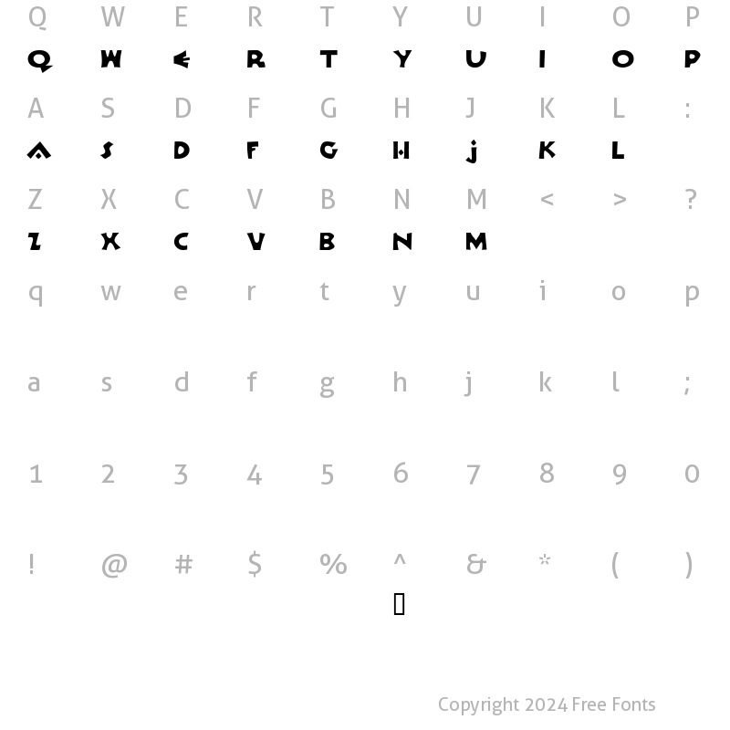 Character Map of Orlock Demo Regular