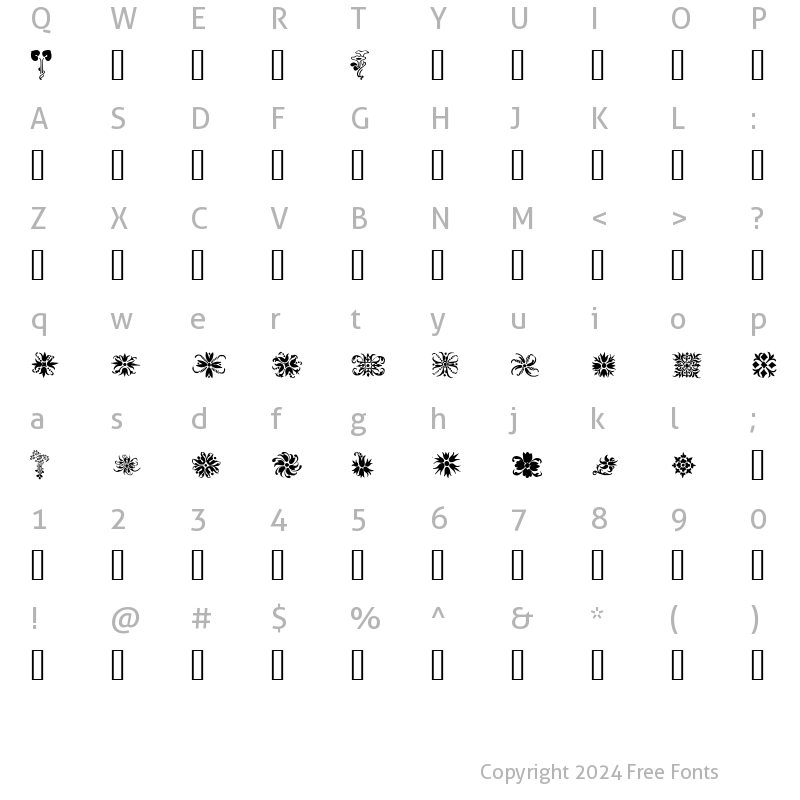 Character Map of Orna 2 Regular