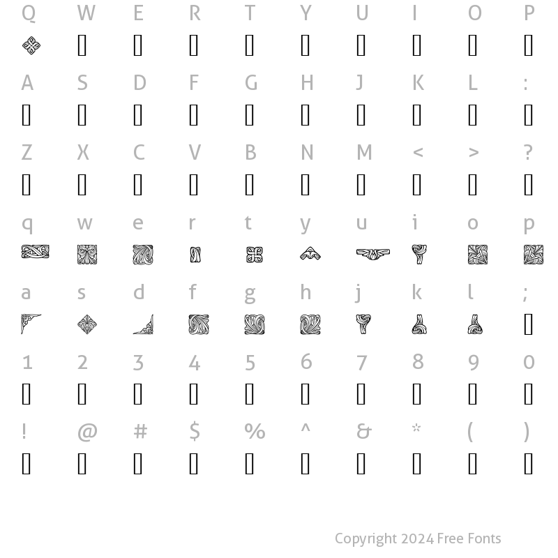 Character Map of Orna 4 Regular