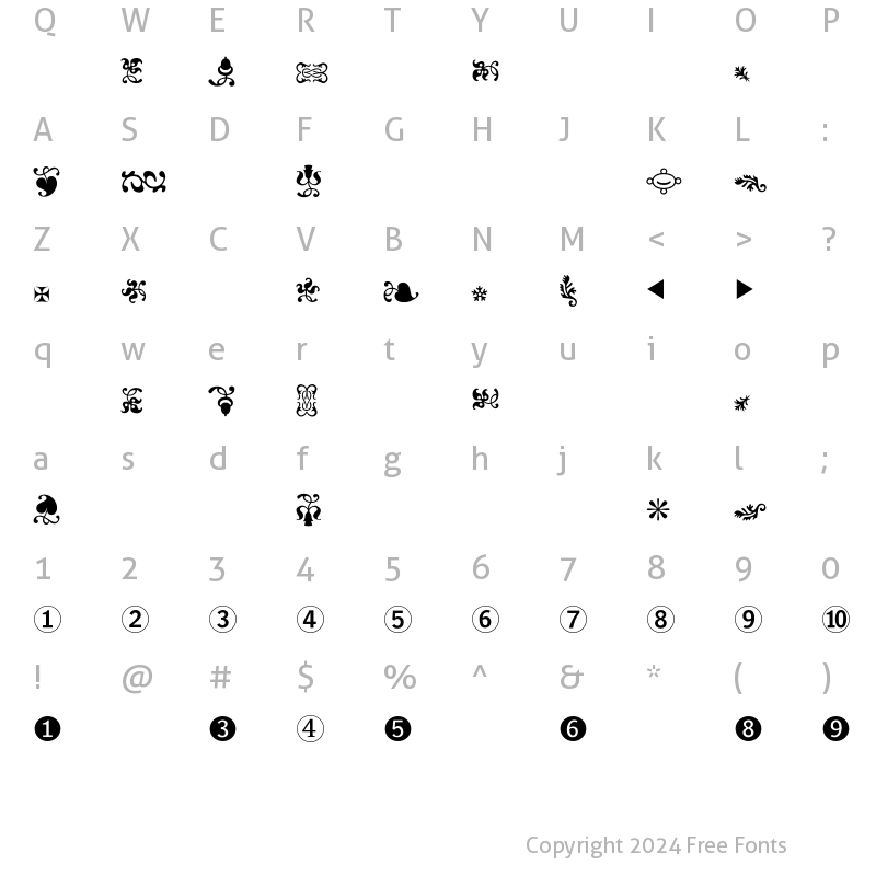 Character Map of Ornabo Regular