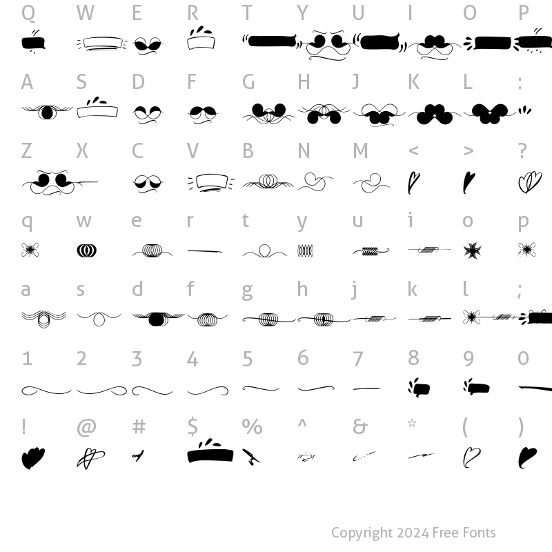 Character Map of Ornamen Regular