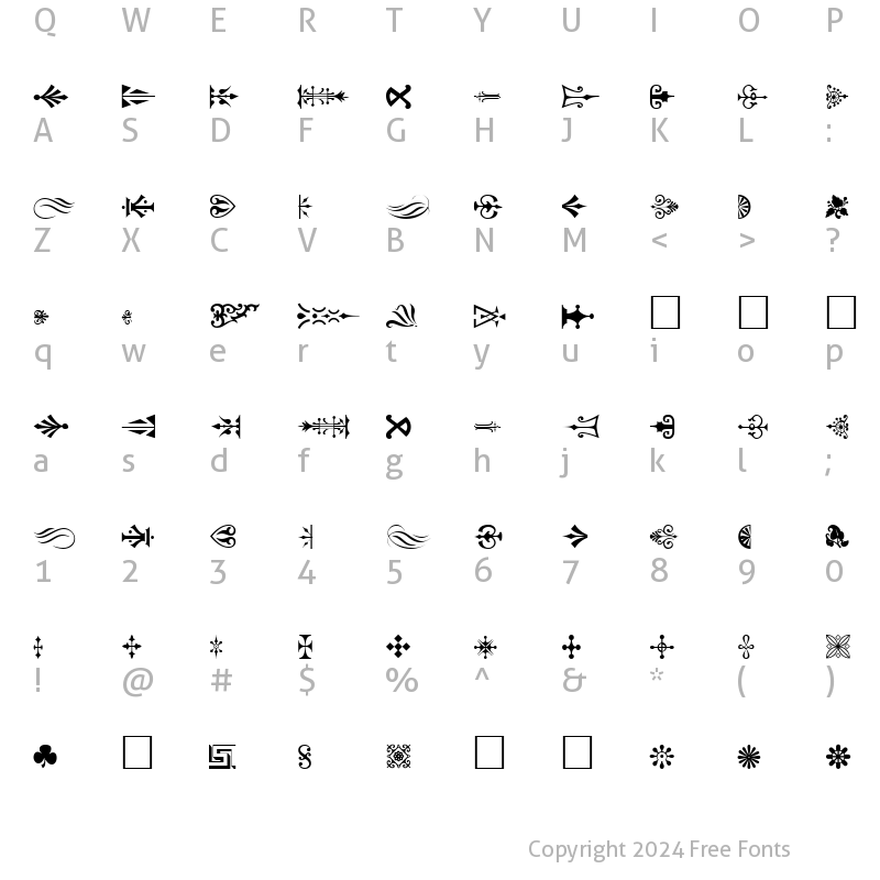 Character Map of Ornament_TM Normal