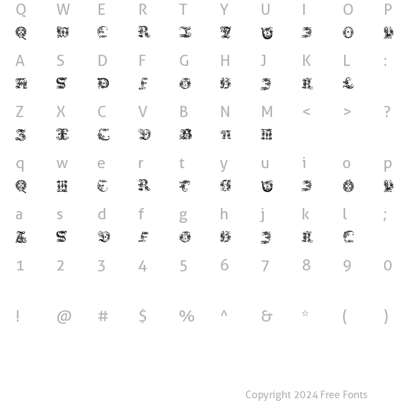 Character Map of OrnamentalInitial Regular