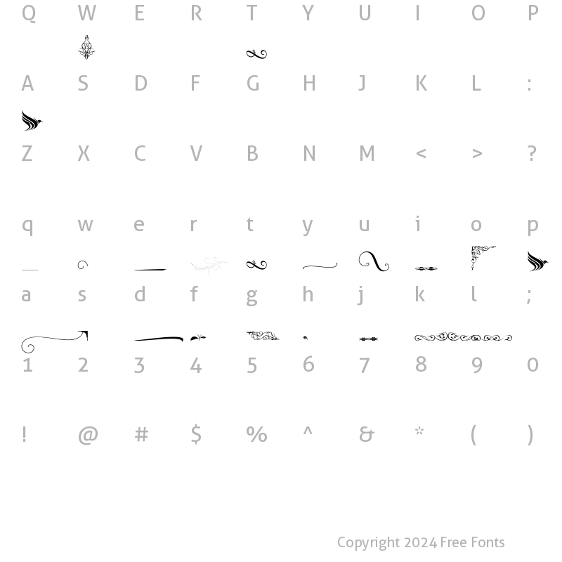 Character Map of OrnamentBold Regular