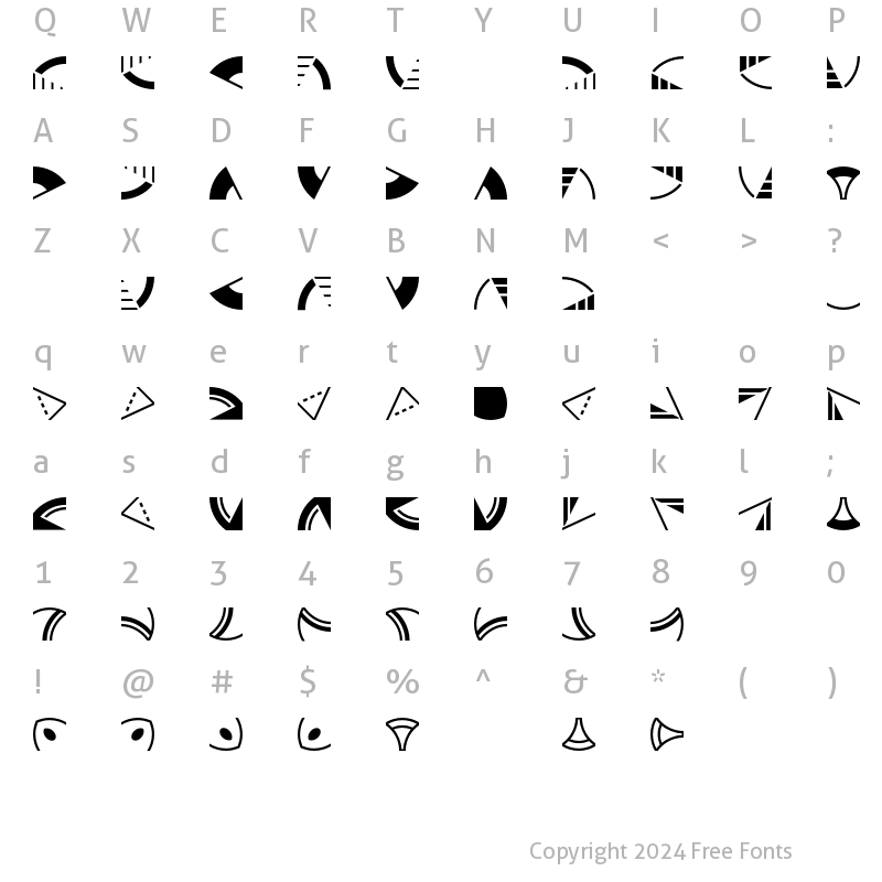 Character Map of OrnamentsCity Regular