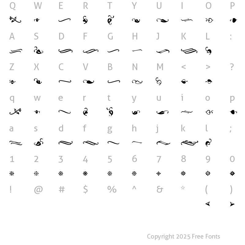 Character Map of Ornements ADF Regular