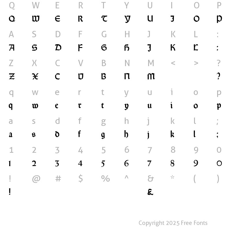 Character Map of Orotund Heavy