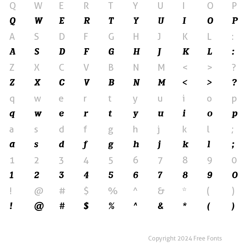 Character Map of Orpheus Italic