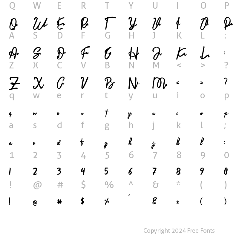 Character Map of Ortsal Regular