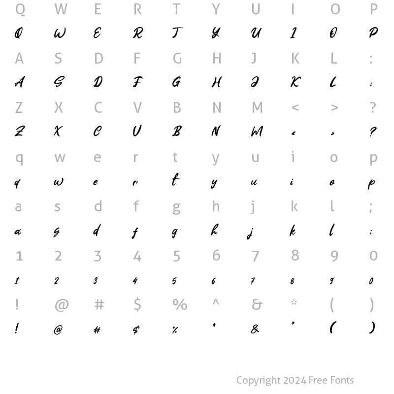 Character Map of Osaka Town Regular