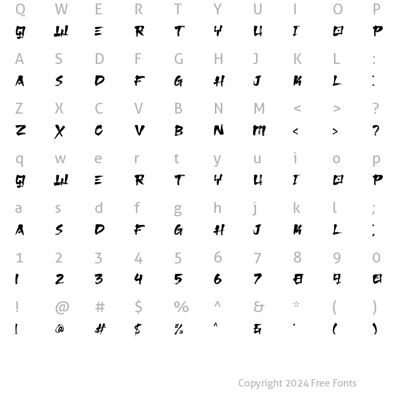 Character Map of Osake Regular