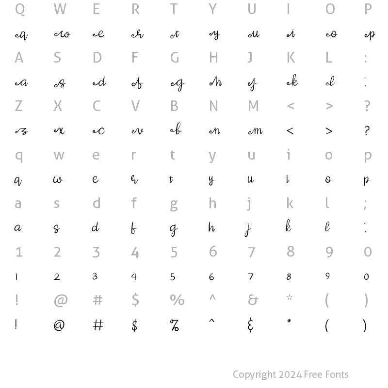 Character Map of Oska Regular