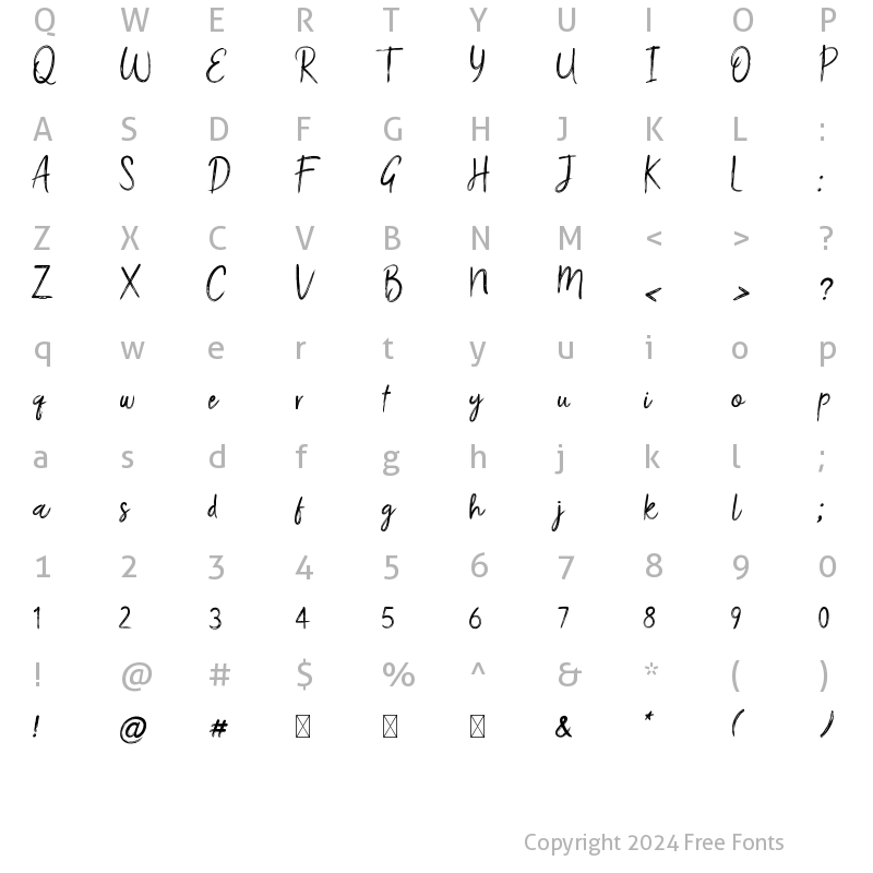 Character Map of Oslo Capital Regular