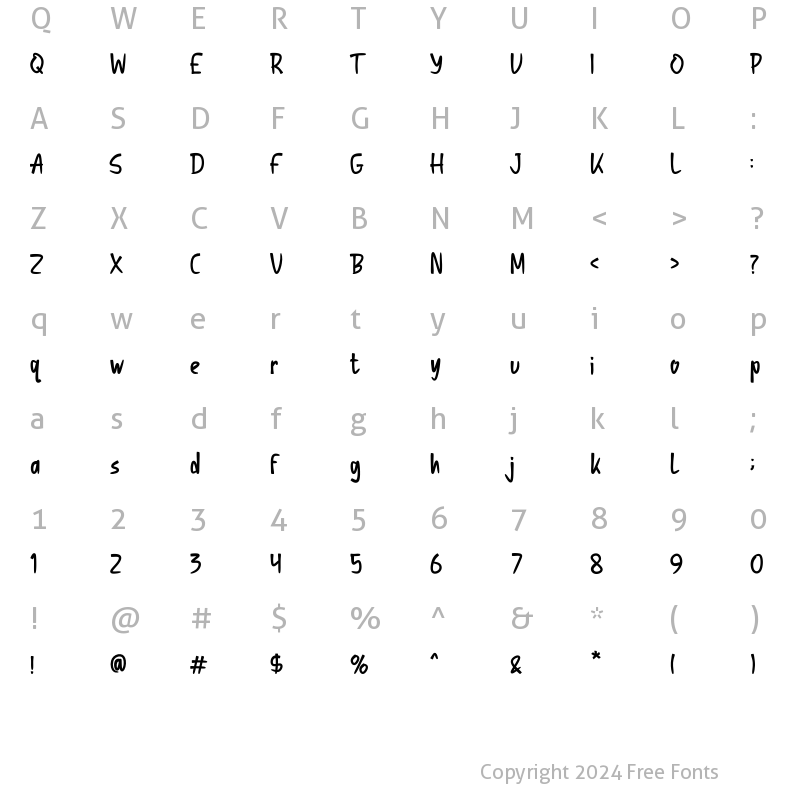 Character Map of Osnabrug Regular