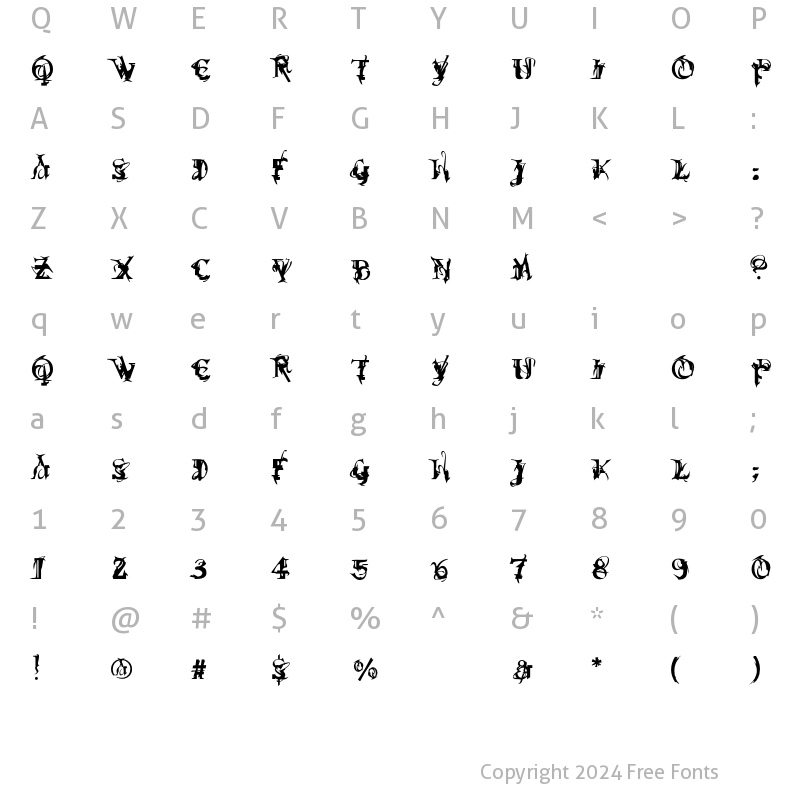 Character Map of Osprey Regular