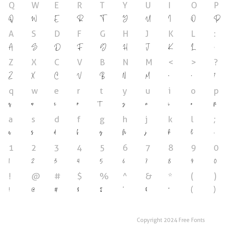 Character Map of Oterdin Regular