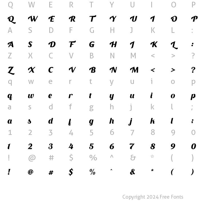 Character Map of Otista Regular