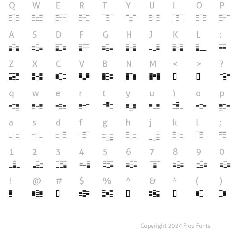 Character Map of OTO chouha Regular