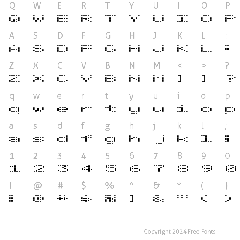 Character Map of OTO tanpa Regular