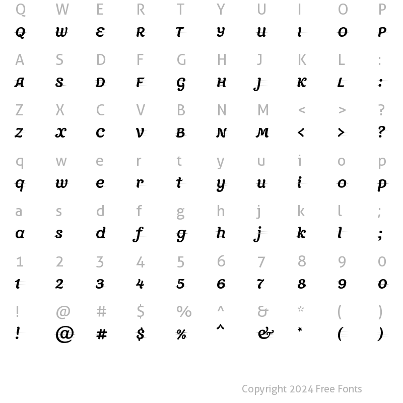 Character Map of otradademo Regular