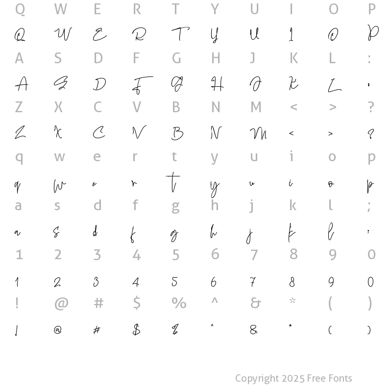 Character Map of Ottbelix Regular