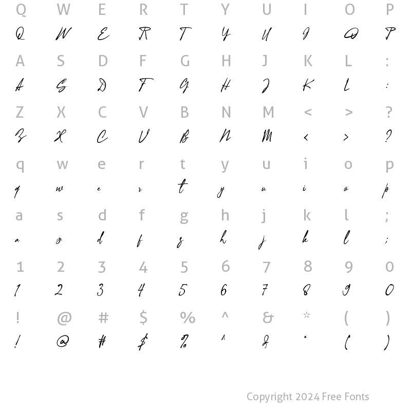 Character Map of Ottenthic Script