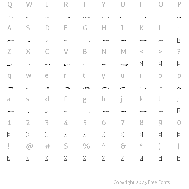 Character Map of Ottodidact Swash