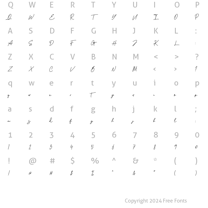 Character Map of Oustend Regular