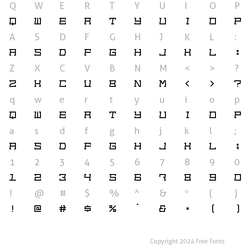 Character Map of Out of sight Regular