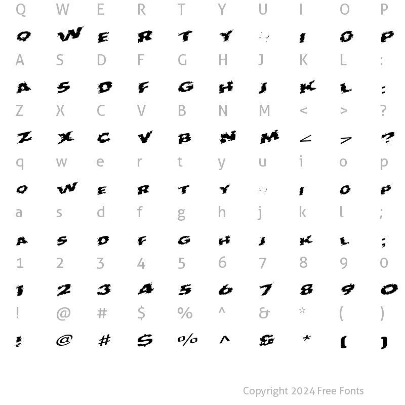 Character Map of OutbackOutaConrtolSCapsSSK Regular