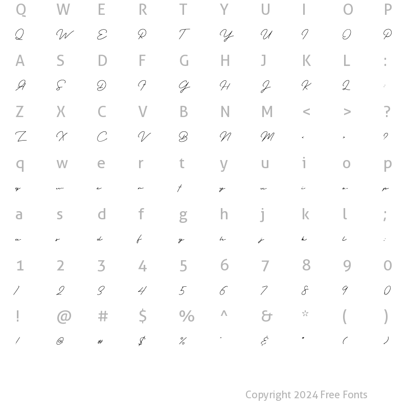 Character Map of Outdoors Signature Clean